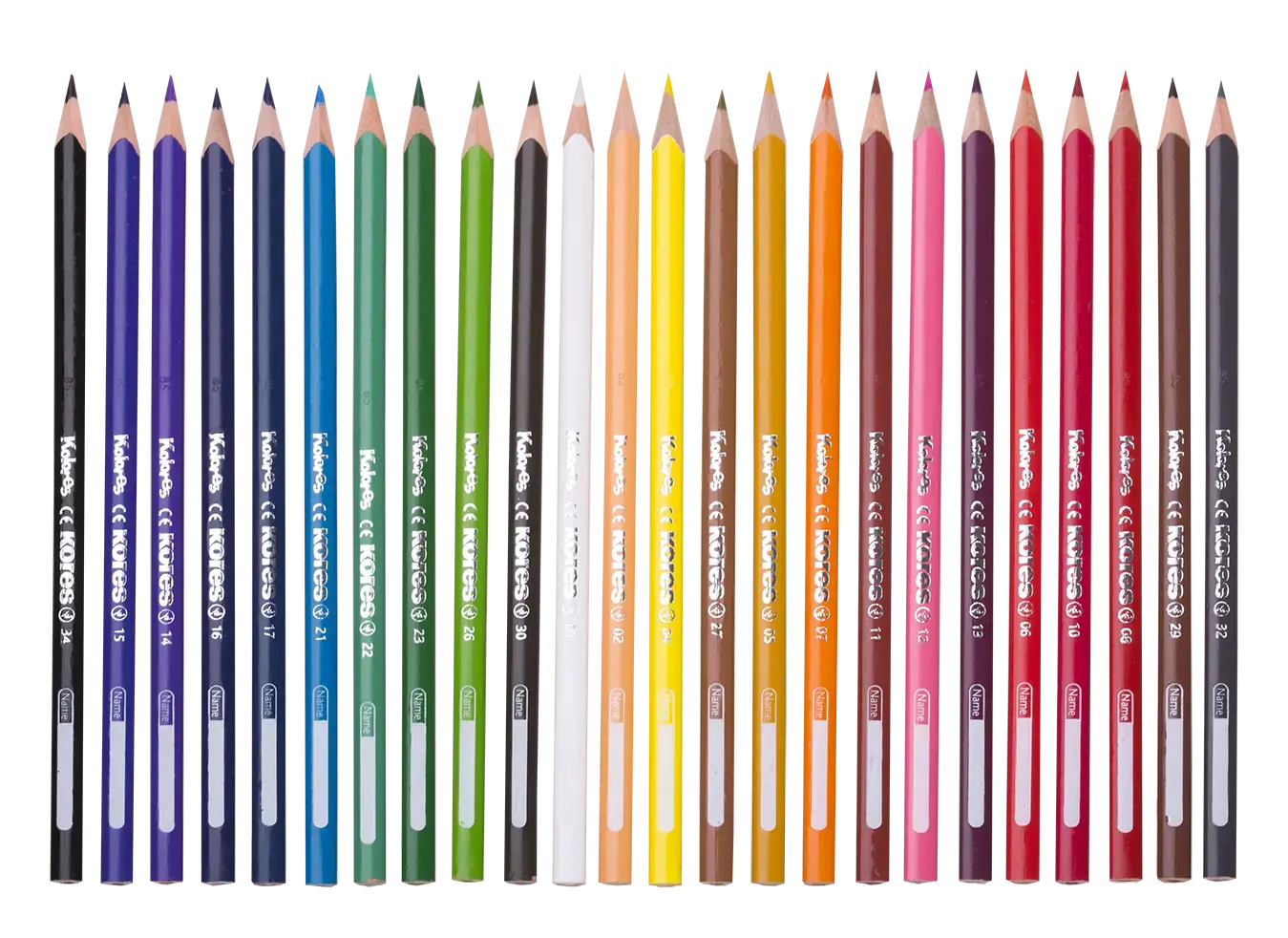 Spalvoti trikampiai pieštukai KORES, 24 vnt.