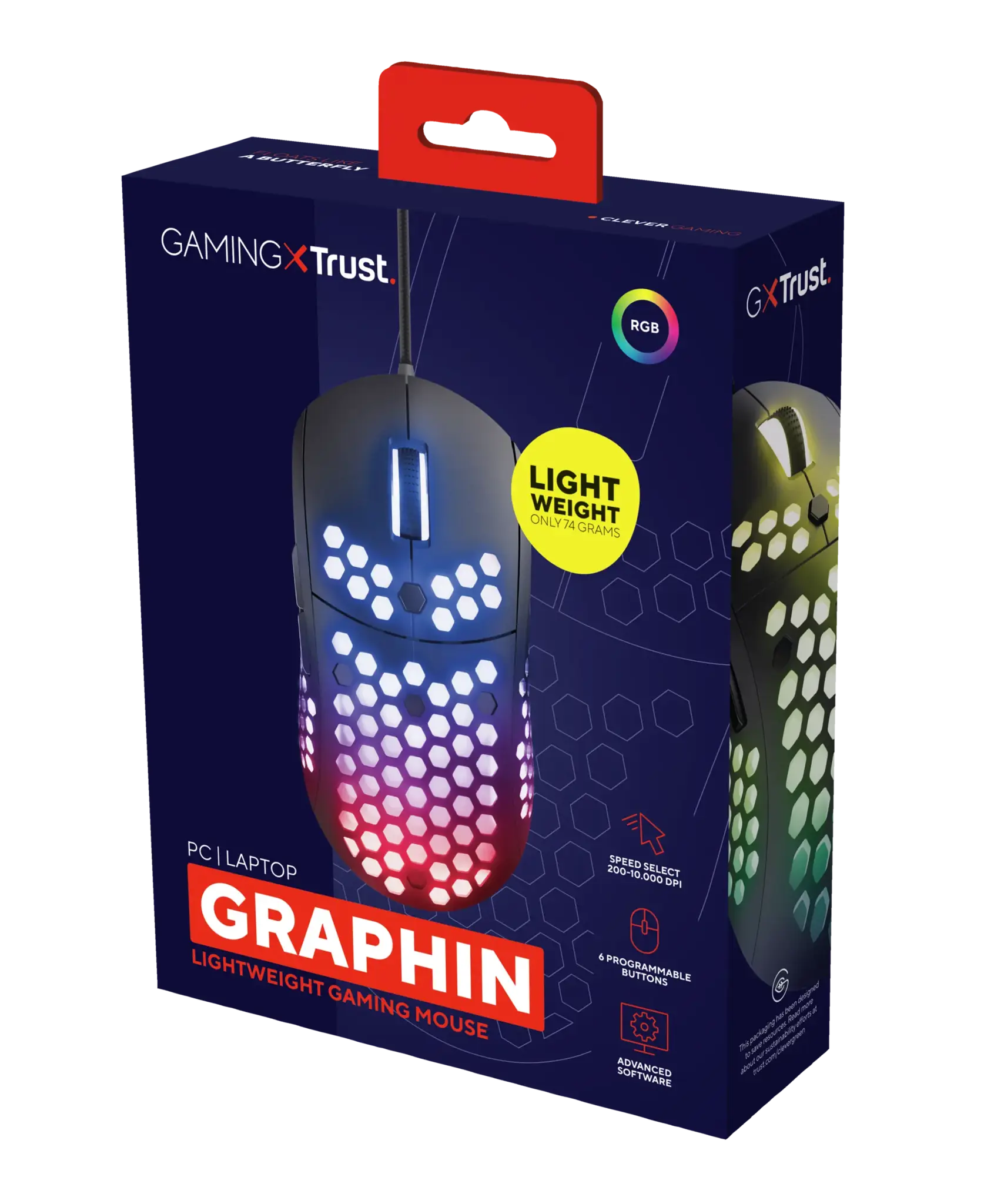 "Trust GXT 960", dešiniarankis, optinis, USB Type-A, 10000 DPI, juodas