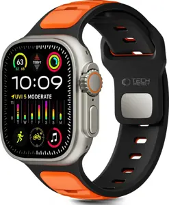 Tech-Protect watch strap IconBand Line Apple Watch 44/45/46/49mm, black/orange