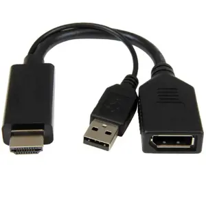 GEMBIRD A-HDMIM-DPF-01 Aktyvus 4K HDMI ir DisplayPort adapteris, juodas