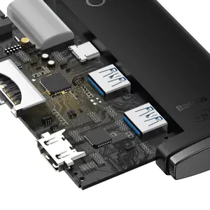 Baseus Lite Series Hub 6w1 USB-C to 2x USB 3.0 + USB-C + HDMI + SD|TF (black)