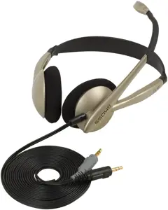 "Koss" laidinės ausinės CS100, ant ausų, su mikrofonu, 3,5 mm, juodos/auksinės spalvos