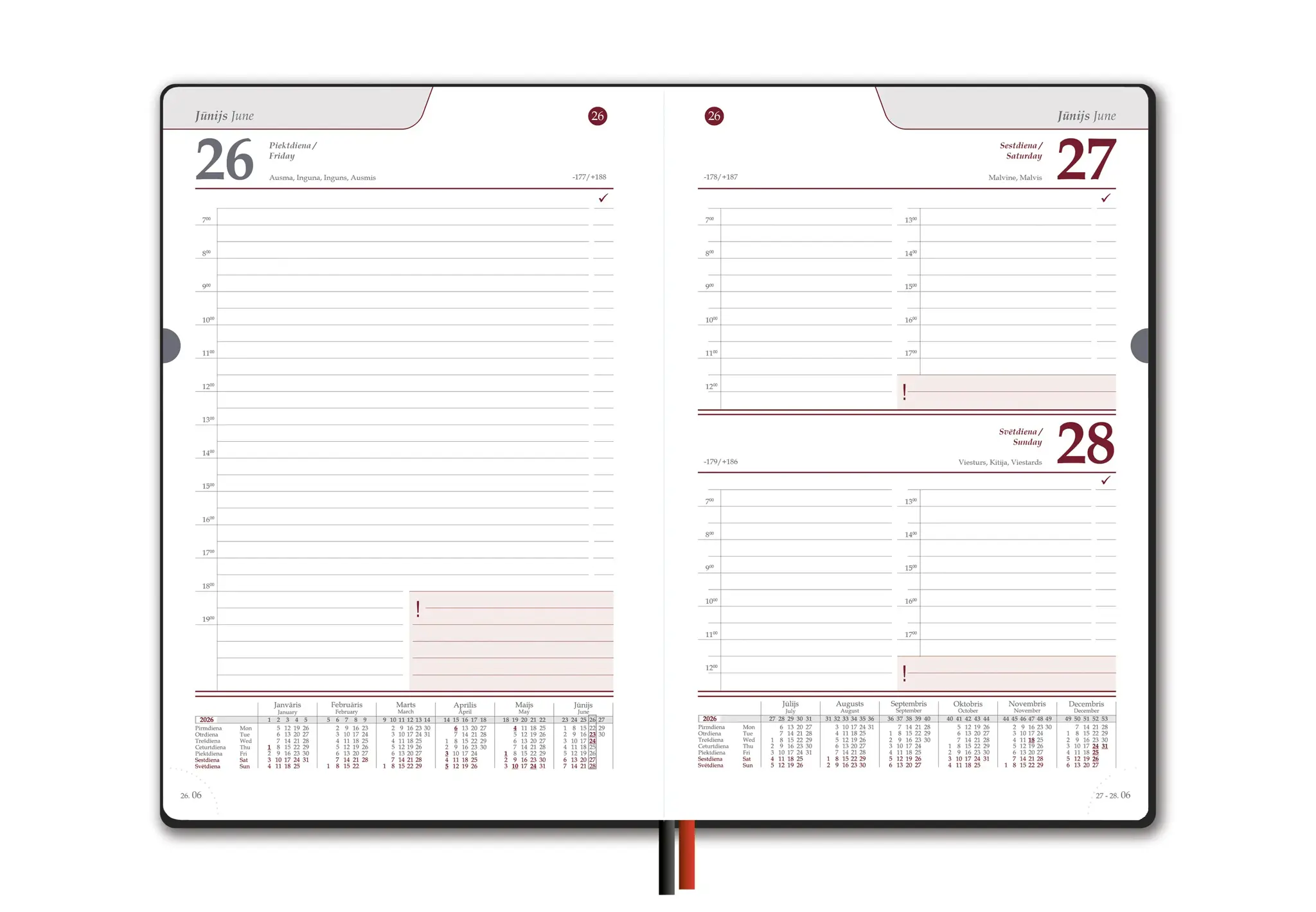 Kalendorius LINE , 2026, PU, A5, vyšninė  LT