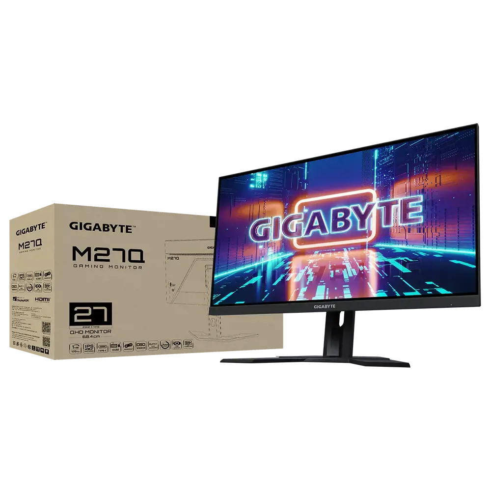 Monitorius GIGABYTE M27Q 27inch SS IPS Monitor 2  560x1440 1 70Hz HDR400 HDMI 2.0 x2 Display port 1.2 x1
