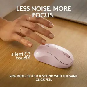 "Logitech M240", dvipusis, "Bluetooth", rožinis