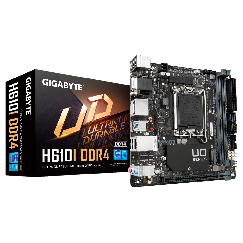 Gigabyte H610I DDR4, "Intel", LGA 1700, "Intel® Celeron®", "Intel® Core™ i3", "Intel® Core™ i5", "Intel® Core™ i7", "Intel® Core™ i9", "Intel Pentium G", LGA 1700, DDR4-SDRAM, 64 GB