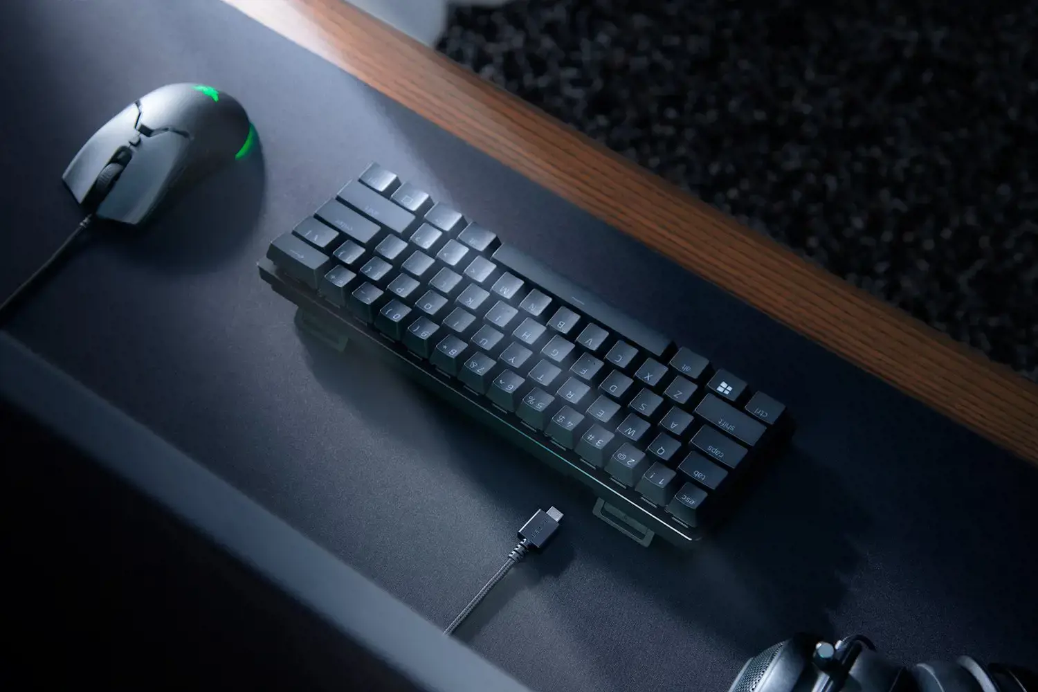 "Razer Huntsman Mini 60%", žaidimų klaviatūra, optinė-mechaninė, šiaurietiška, juoda, laidinė