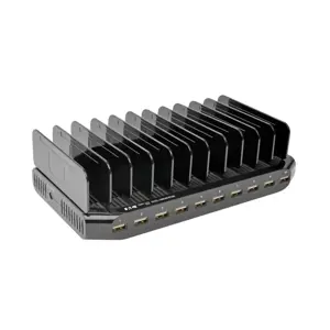 Tripp Lite U280-010-ST-CEE 10-Port USB Charging Station with Adjustable Storage, 12V 8A (96W) USB C…