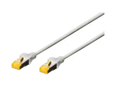 DIGITUS komutacinis kabelis CAT6A 2,0 m pilkos spalvos LSOH 4x2 AWG 26/7 vytos poros 2xRJ45 pilkos spalvos