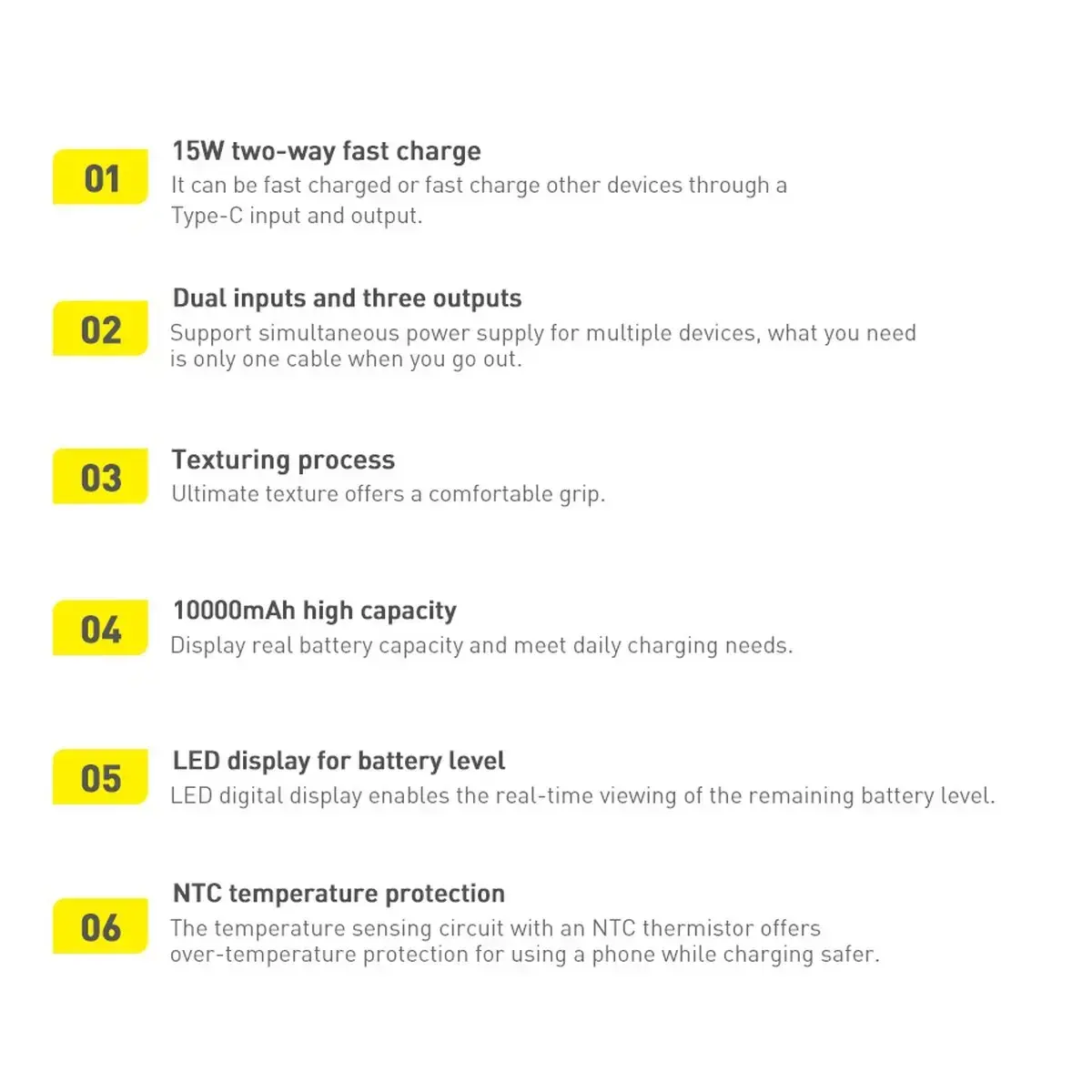 Powerbankas Baseus Bipow 30000mAh, 15W (baltas)