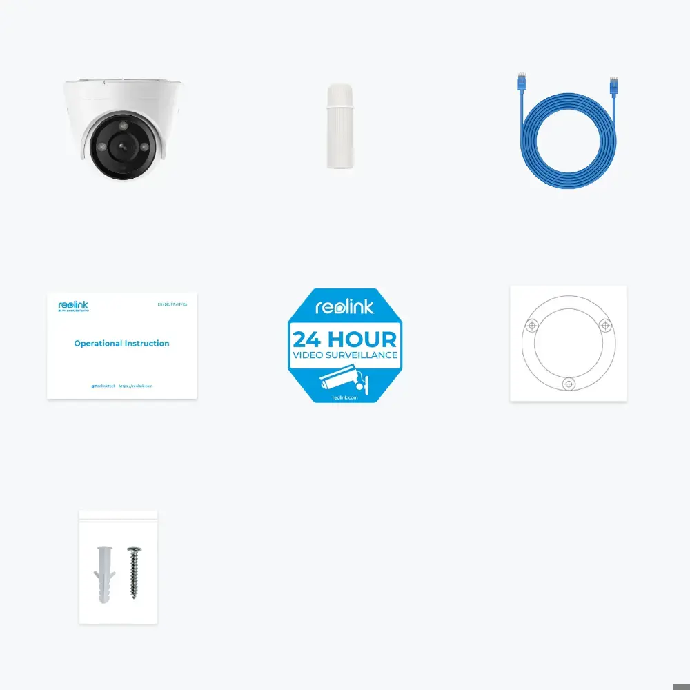 Reolink P434 - 4K Outdoor Camera, PoE, 3X Optical Zoom, Person/Vehicle/Animal Detection, Color Night Vision, IP security camera, Indoor & outdoor, Wired, Google Assistant, Ceiling, White