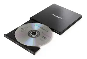 "Verbatim" išorinis plonas, juodas, lizdas, stalinis / nešiojamasis kompiuteris, "Blu-Ray RW", USB 3.2 Gen 1 (3.1 Gen 1), 145 mm