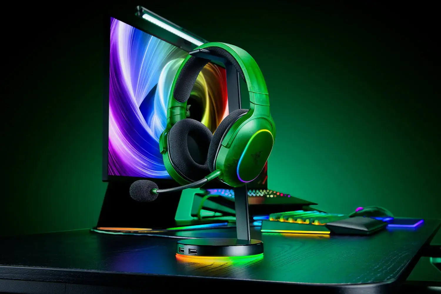 Razer Barracuda X Chroma Belaidės žaidimų ausinės, Bluetooth, Phantom Green Edition