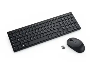 Dell Compact KM555 Silent Belaidė klaviatūra + pelė, RF Wireless + Bluetooth, US Int, Juoda