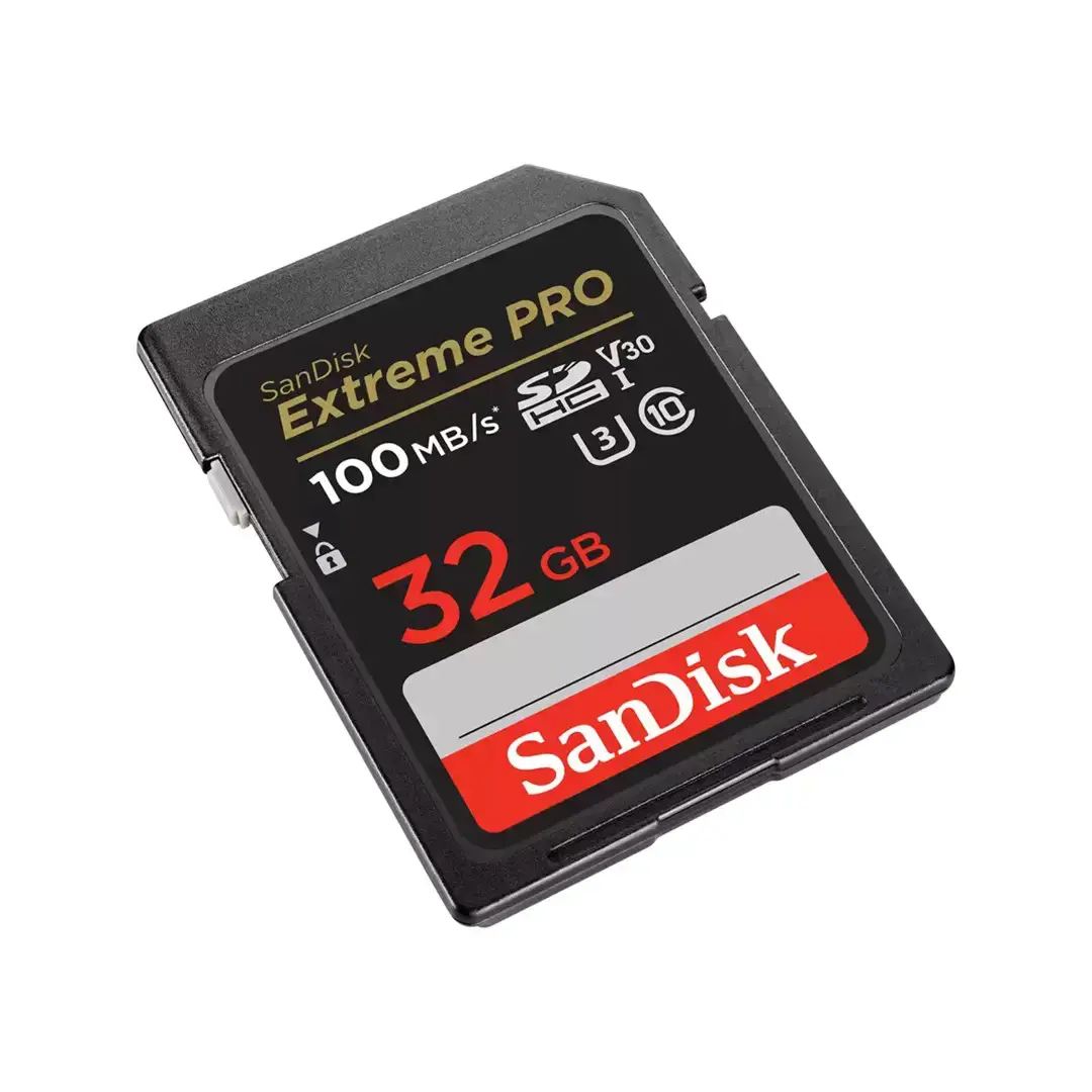 "SanDisk Extreme PRO" 32GB SDHC atminties kortelė + 2 metų "RescuePRO Deluxe" iki 100MB/s ir 90MB/s skaitymo/rašymo greitis, UHS-I, 10 klasė, U3, V30; EAN:619659188689