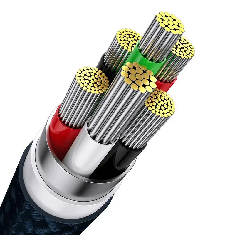 USB "3-in-1" laidas "Baseus Flash Series", USB-C + "micro USB" + "Lightning", 66 W, 1,2 m (mėlynas)