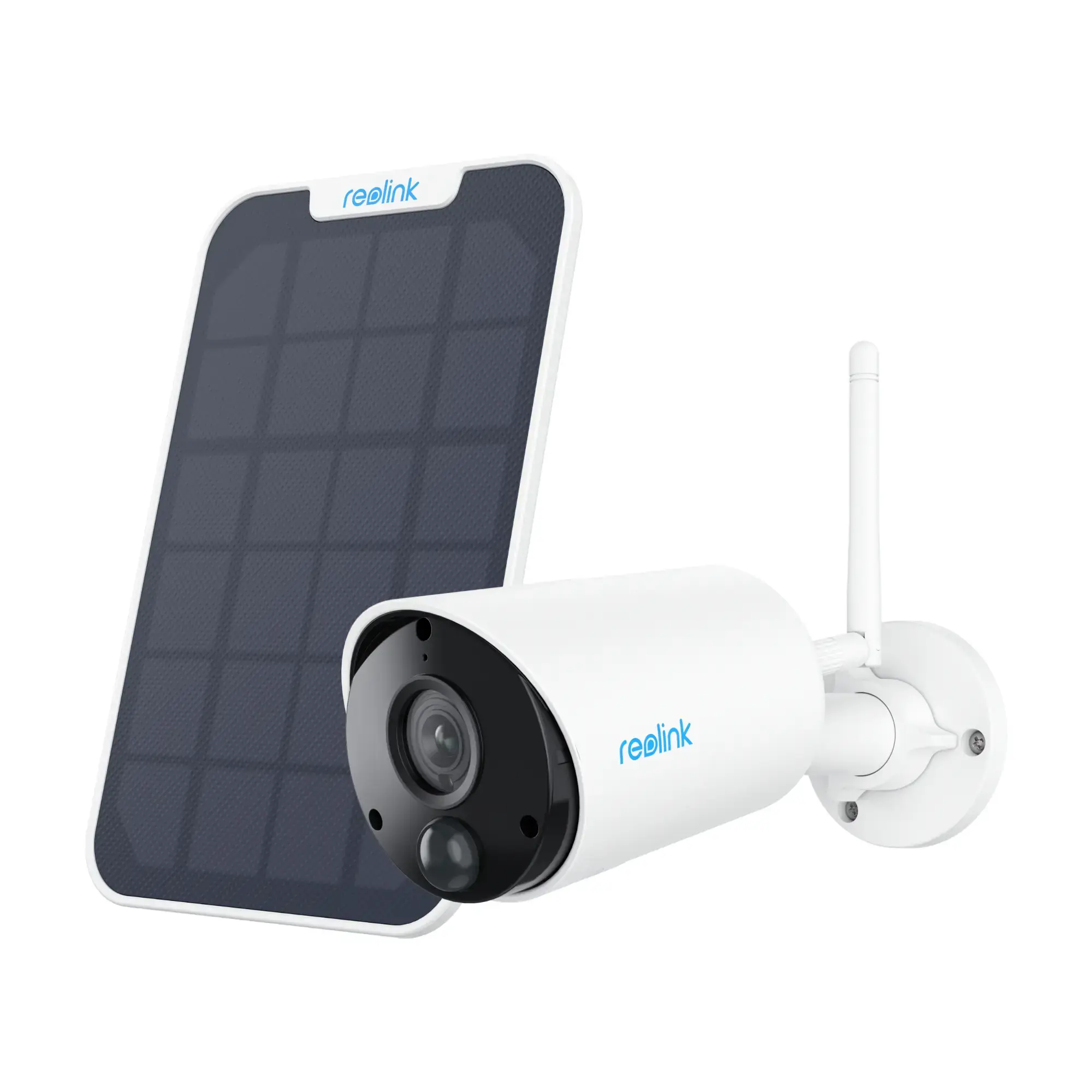 Reolink Argus Series B320 with Solar Panel - 3MP Outdoor Battery-Powered Security Camera with Person/Vehicle Detection, Two-Way Audio, IP security camera, Indoor & outdoor, Wireless, Wall, White, Bullet