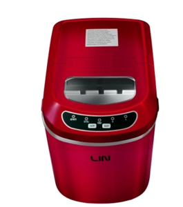 Nešiojamasis ledo kubelių gamintojas LIN ICE PRO-R12 raudonas
