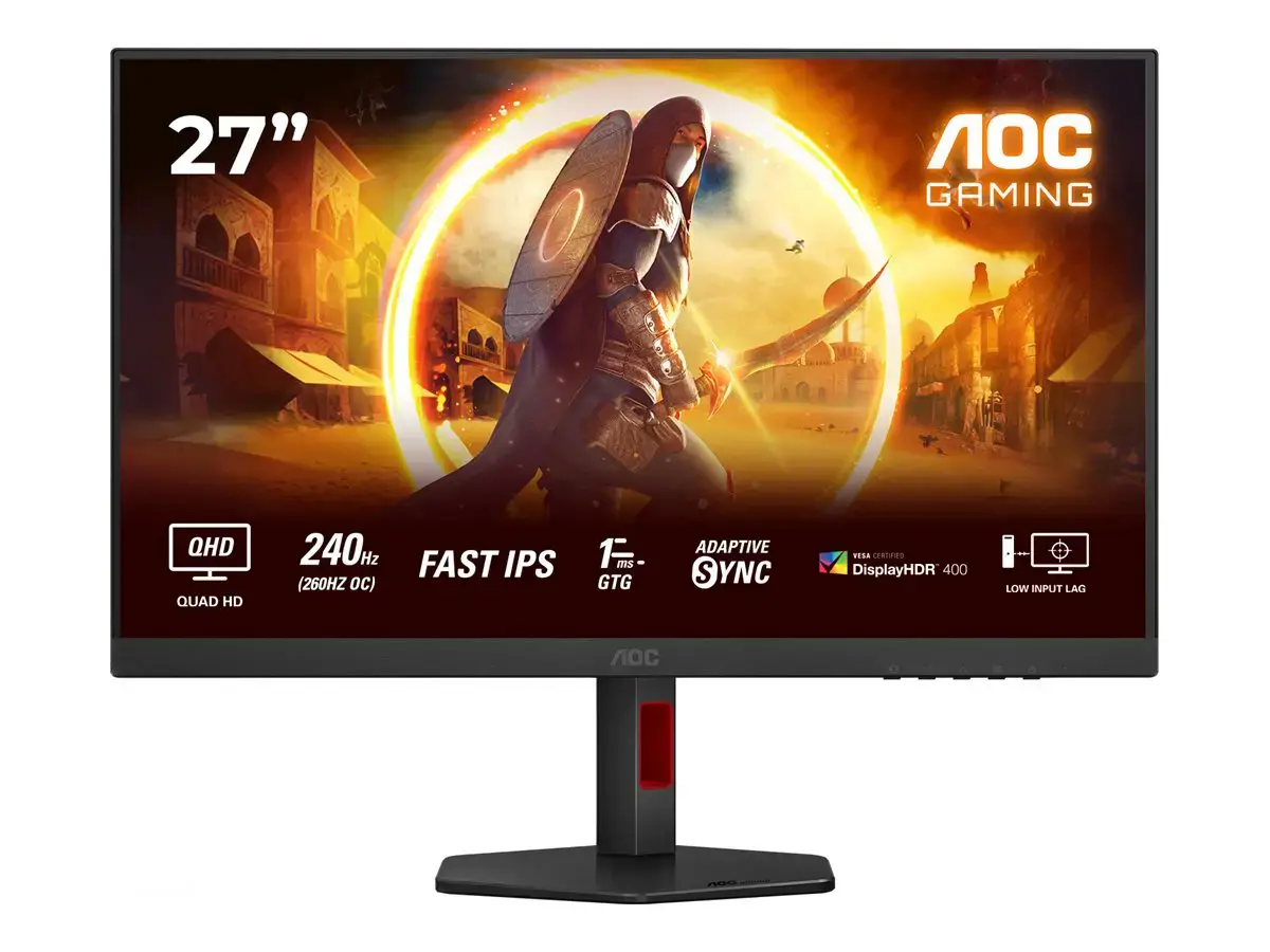 AOC | Q27G4ZR | 27 " | Fast IPS | QHD | 16:9 | 240 Hz | 1 ms | 2560 x 1440 pixels | 400 cd/m² | HDMI ports quantity 2 | Black