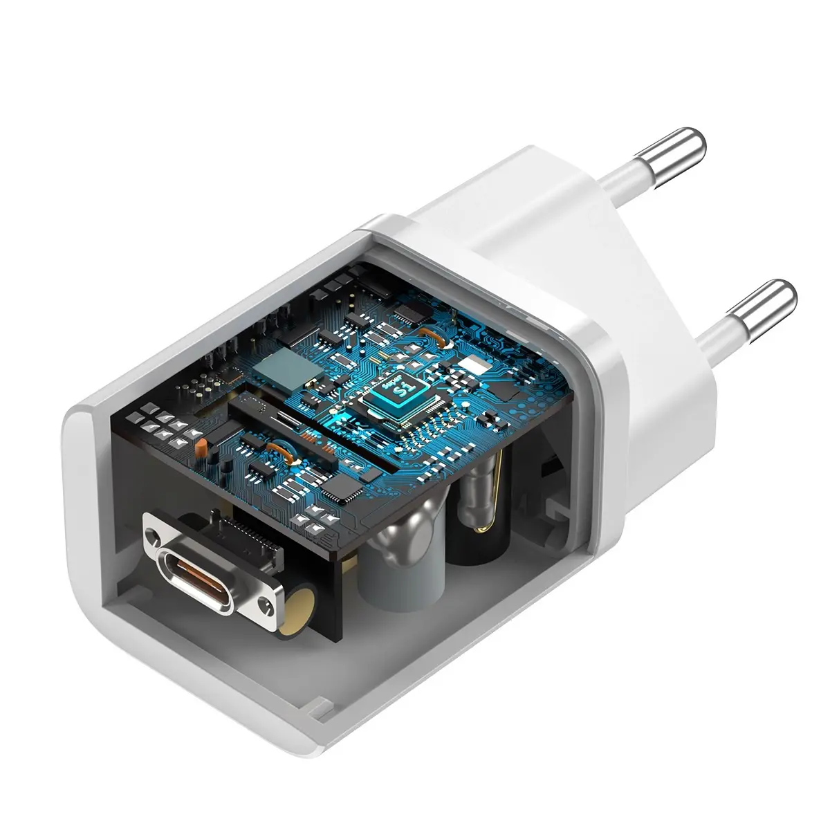 Baseus Super Si Quick Charger 1C 25W with USB-C cable for USB-C 1m (white)
