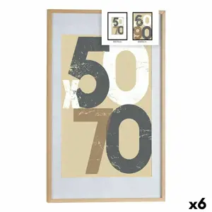 Nuotraukų rėmelis 62,5 x 2,5 x 92,5 cm Natūralus plastikas MDF mediena (6 vnt.)