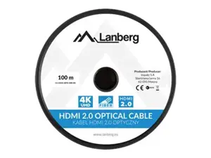 LANBERG HDMI v2.0 M/M kabelis 100 m optinis AOC juodas
