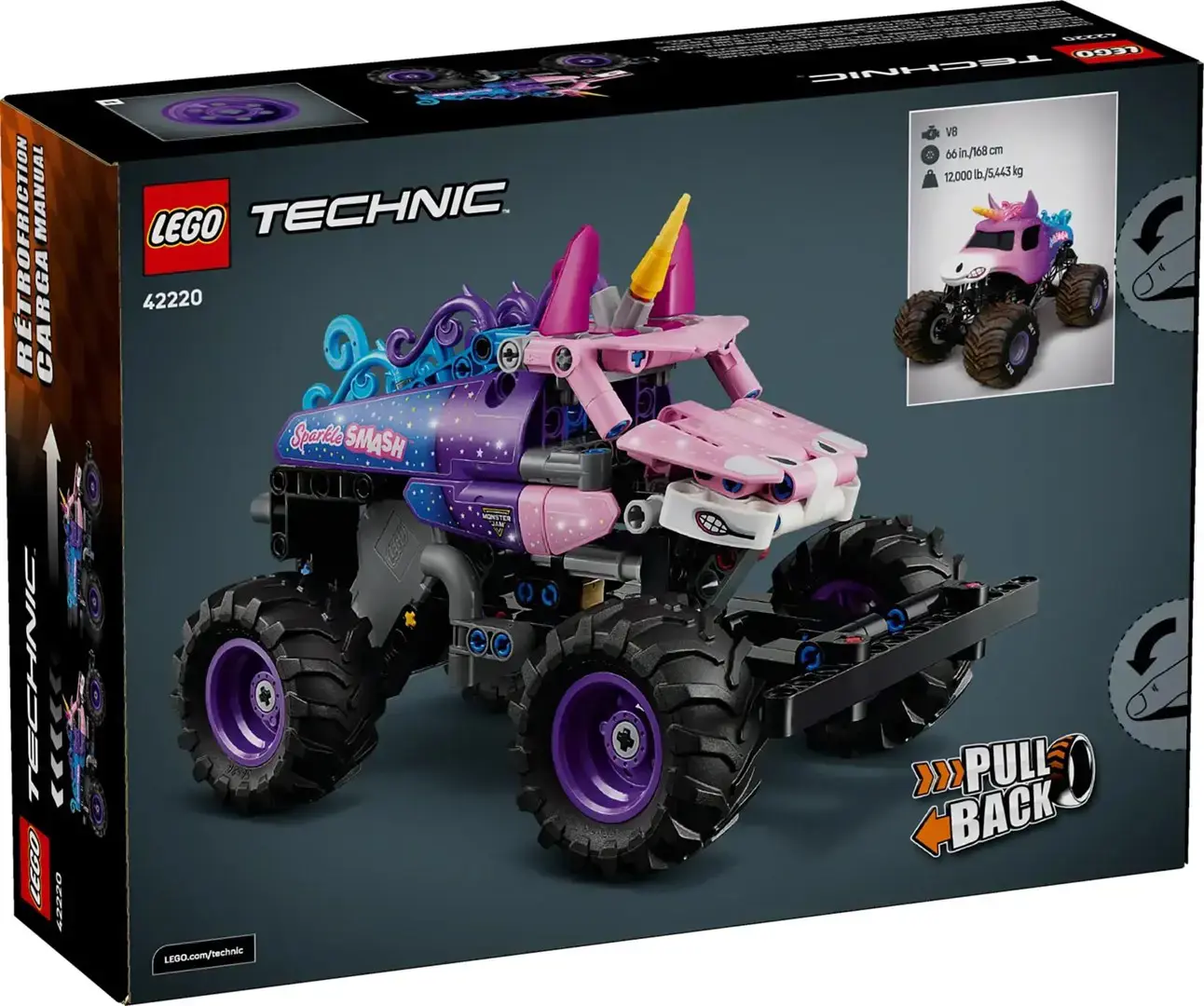 LEGO TECHNIC 42220 Monster Jam Sparkle Smash Pull-Back
