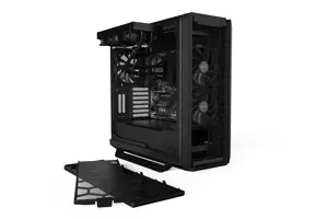 be quiet! Silent Base 802 korpusas, juodas stiklas, Midi Tower, PC, Juodas, ATX, EATX, micro ATX, Mini-ITX, Akrilonitrilo butadieno stirenas (ABS), Plienas, 18,5 cm