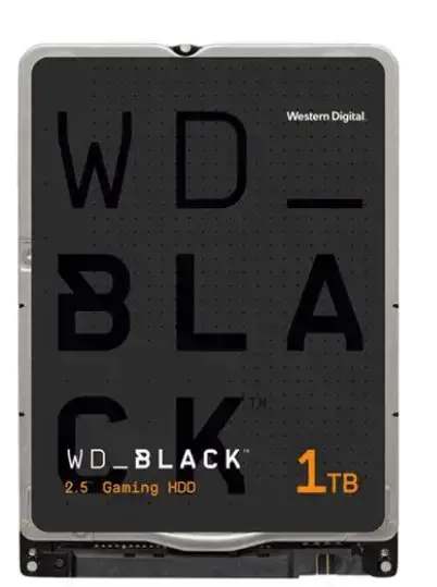 "WD Mobile Black" 1 TB kietasis diskas 7200 aps./min sATA Serial ATA 6Gb/s 64MB spartinančioji atmintinė 2,5 colio RoHS reikalavimus atitinkantis vidinis Nefasuotas