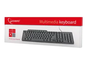 GEMBIRD KB-UM-104 Gembird kompaktiška daugialypės terpės klaviatūra KB-UM-104, USB , JAV išdėstymas, juoda