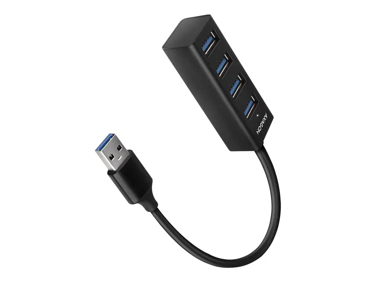 AXAGON HUE-M1A 4x USB3.2 Gen 1 MINI šakotuvas, metalinis, 20 cm USB-A laidas