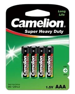 Camelion Super Heavy Duty AAA (R03), Green, 4 pcs 1-pack maitinimo elementai