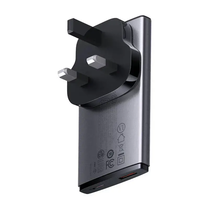 Sieninis įkroviklis "Baseus GaN5", 65 W, 1xport USB-C, 1xUSB-A