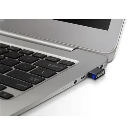 ASUS USB-AC53 Nano, belaidis, USB, WLAN, "Wi-Fi 5" (802.11ac), 867 Mbps, juodas, nerūdijantis plienas