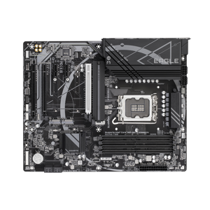 Mainboard GIGABYTE Intel Z790 LGA1700 ATX Memory DDR5 Memory slots 4 3xPCI-Express 3.0 1x 1xPCI-Express 4.0 4x. 1xPCI-Express 5.0 16x 3xM.2 1xHDMI 1xDisplayPort 6xUSB 2.0 6xUSB 3.2 1xUSB-C 1xPS/2 1xOptical S/PDIF 1xRJ45 3xAudio port Z790EAGLE1.0