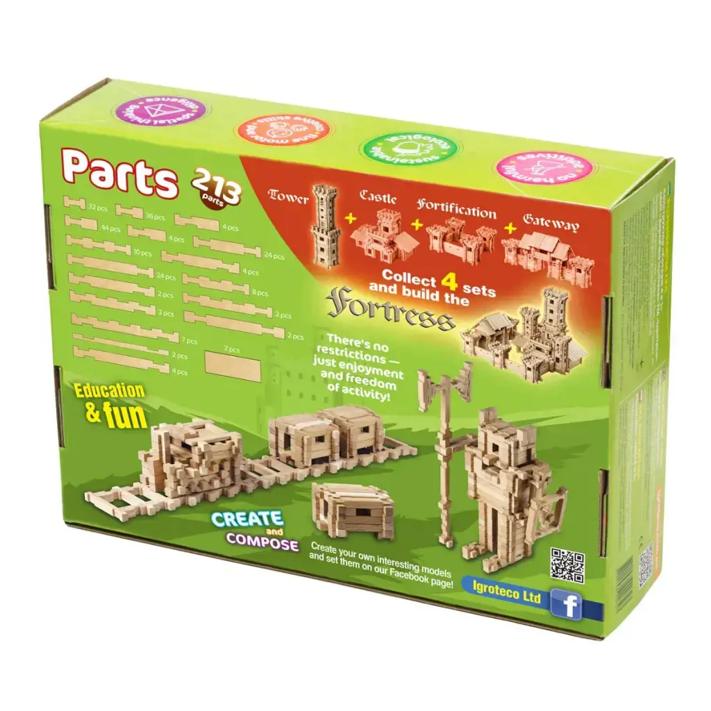 Konstruktorius Bokštas, 213 detalių