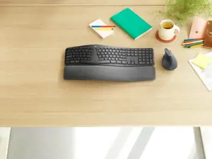 Logitech ERGO K860 for Business, Full-size (100%), Bluetooth, Semi-mechanical key switch, Graphite