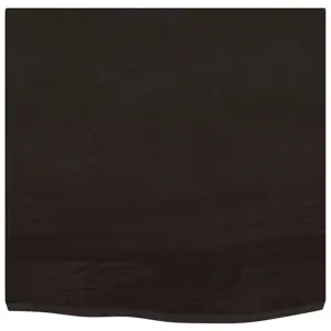 Stalviršis, tamsiai rudas, 60x60x(2-4) cm, ąžuolo masyvas