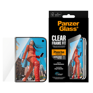 PanzerGlass FrameFit w. EasyAligner | Screen protector | Apple | iPhone Duo | Glass | Transparent