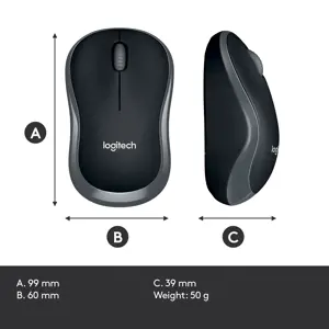 LOGITECH M185 belaidė pelė - SWIFT GREY - EER2