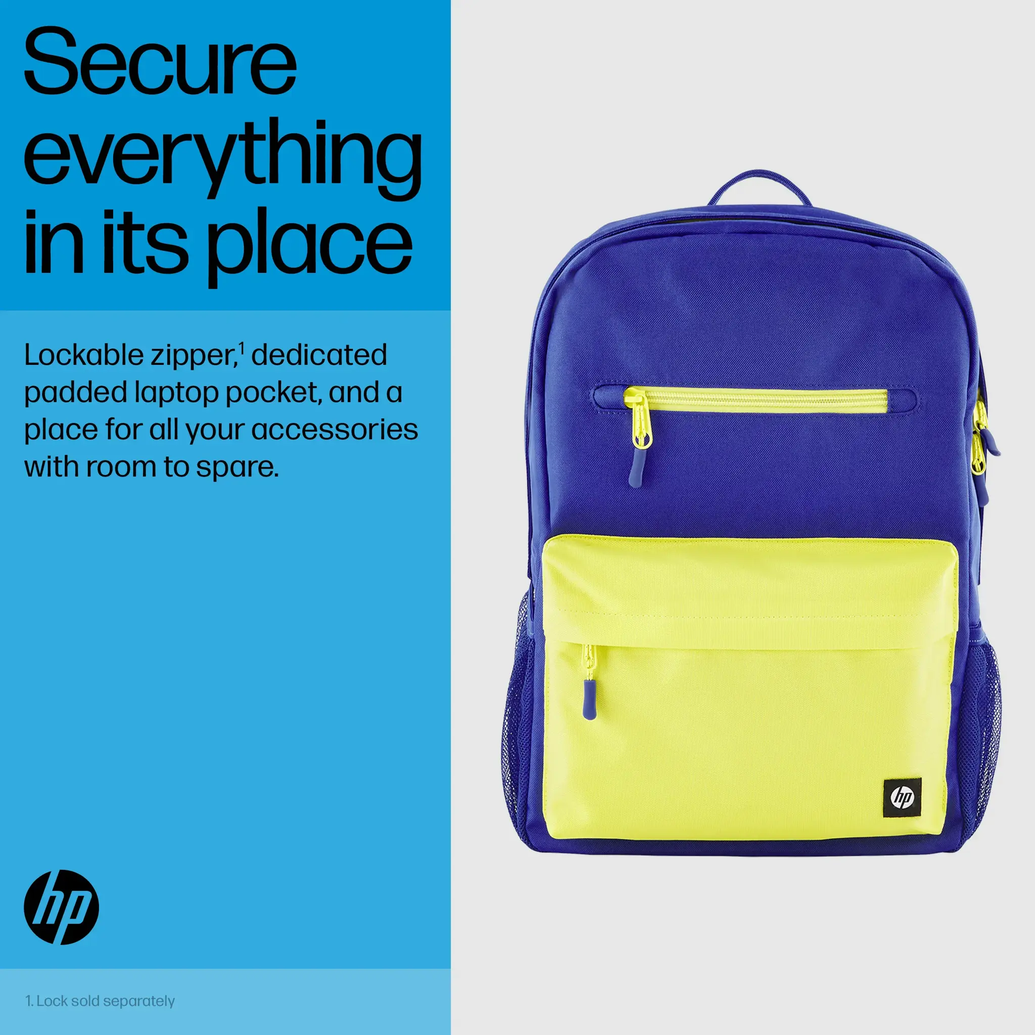 HP Campus Blue kuprinė, 39,6 cm (15,6"), nešiojamojo kompiuterio skyrius, poliesteris, putų poliuretanas