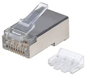 INTELLINET Cat6a RJ45 moduliniai kištukai STP 3 kontaktų, skirti vientisiems laidams 70 kištukų sti…