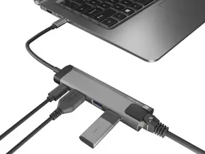 "NATEC Multiport Fowler Go USB-C -> šakotuvas USB 3.0 x2 HDMI 4K USB-C PD RJ45