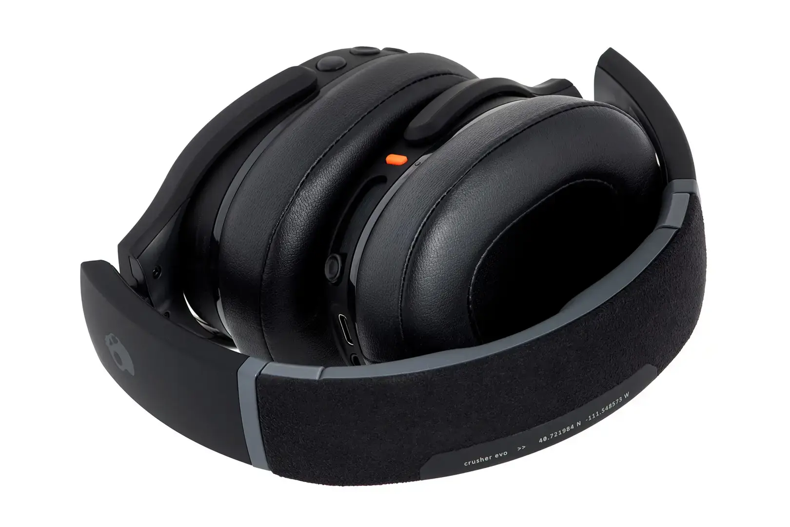 "Skullcandy" belaidės ausinės "Crusher Evo" su ausinėmis, galvos juosta, mikrofonu, tikra juoda spalva