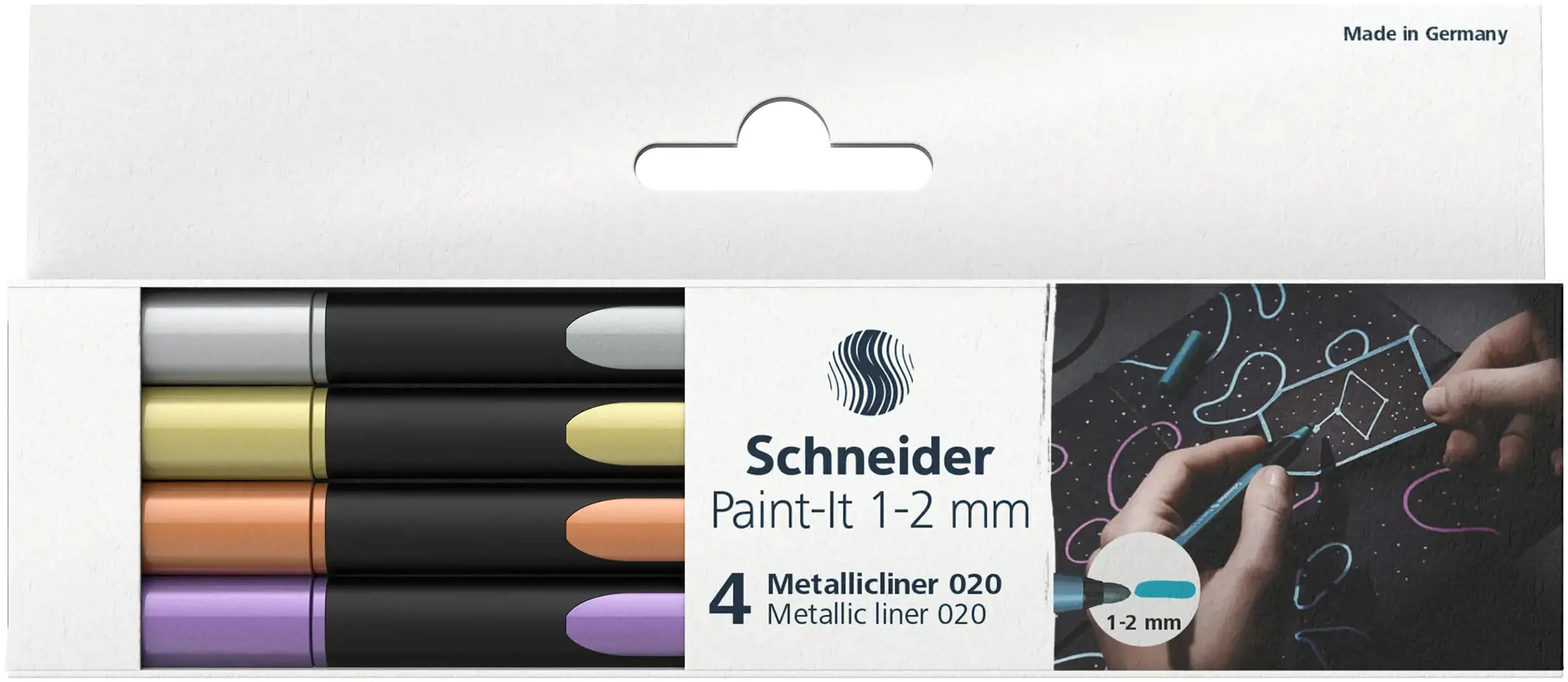 Žymeklių rinkinys SCHNEIDER Paint-lt, 1-2 mm, 4 vnt