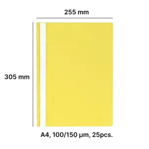 AD Class segtuvėlis skaidriu viršeliu 100/150 geltonas, pakuotėje 25 vnt.
