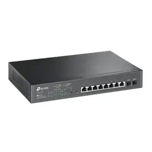 "TP-Link JetStream" 10 prievadų Gigabit Smart PoE komutatorius su 8 prievadais PoE+, valdomas, L2/L2+, Gigabit Ethernet (10/100/1000), maitinimas per Ethernet (PoE), montuojamas į stovą, 1U