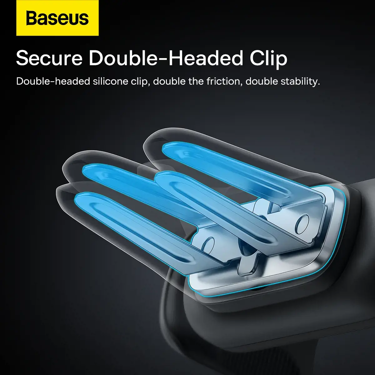 "Baseus" plieninis patrankos laikiklis 2 automobiliams su ventiliacijos grotelėmis (juodas)