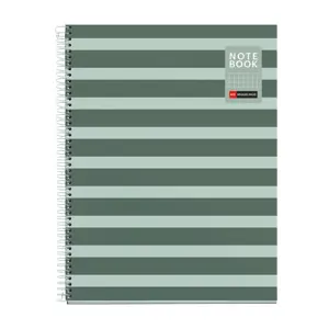 Sąsiuvinis su spirale APLI, A4, 80 lapų, langeliais, Moss