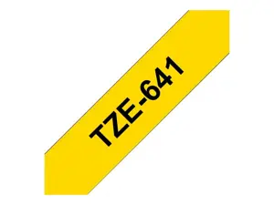 Brother TZE641, juoda ant geltonos spalvos, TZe, geltonas, 1,8 cm, 8 m